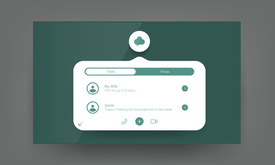 Naklejka premium Chat application messenger user interface design template