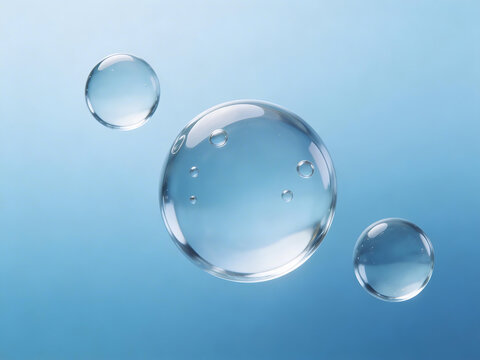 Water bubbles on blue background ideal for sleek commercial backgrounds and title sequences