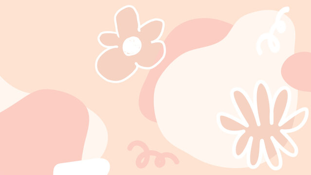 Abstract floral pastel desktop wallpaper vector