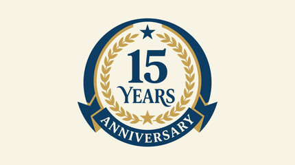 Fototapeta premium Anniversary celebration logo with 15 years.