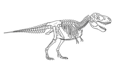 Fototapeta premium Detailed dinosaur skeleton on display.