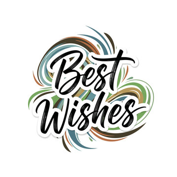 Colorful Abstract Best Wishes Typography Design.