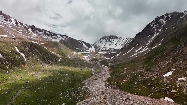 Aerial Mountains landscape in Kazakhstan