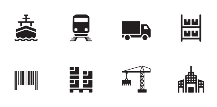 Icons depicting various transportation and construction modes