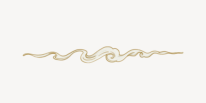 Japanese oriental cloud, weather illustration