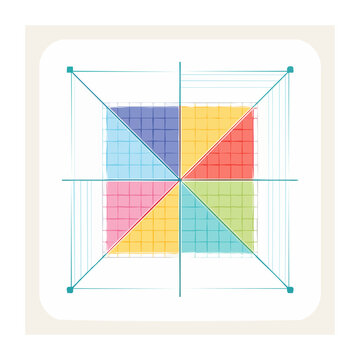 Flat design quadrant graph with color blocks
