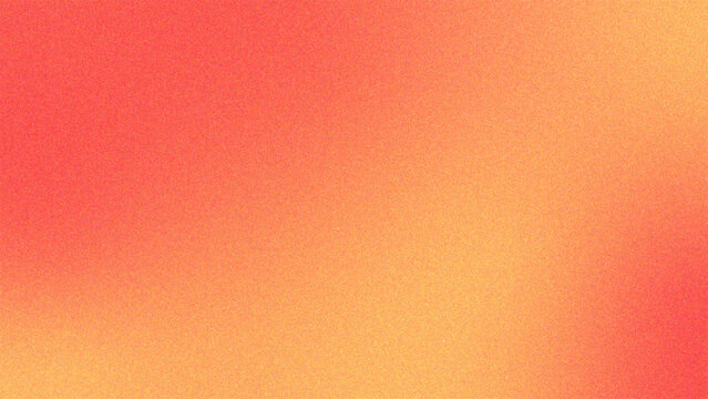 Warm radiant coral red to golden yellow and soft peach grainy gradient background with soft digital noise creating a glowing sunset aesthetic for summer event posters
