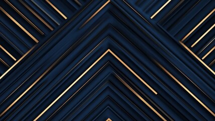 Fototapeta premium Abstract dark blue background with elegant gold geometric lines pattern for luxury modern graphic design.