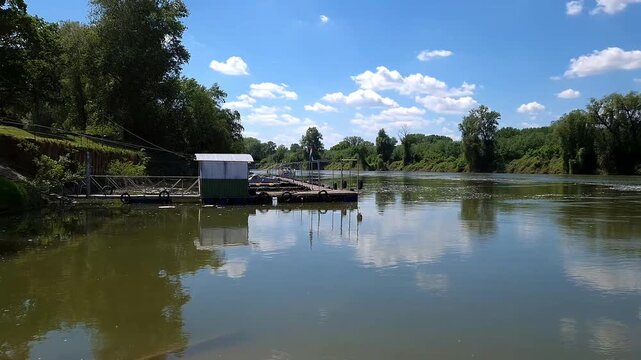 Ferry boat on the Tisza river at Mindszent