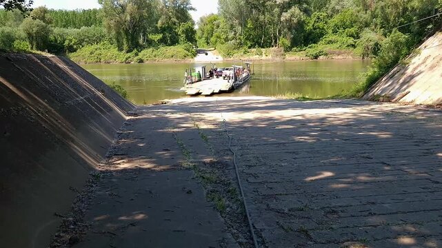 Ferry boat on the Tisza river at Mindszent