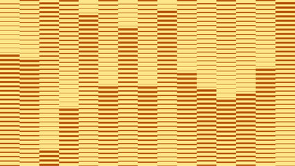 Obraz premium Amber Sound Wave Equalizer Pattern, Vertical Bar Chart Frequency Visualization, Golden Yellow and Brown Abstract Music Background