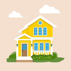 Fototapeta premium Smal City House Building Vector Illustration