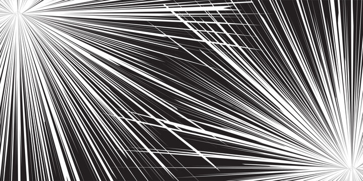 Abstract radial black line speed zoom for comic cartoon background vector illustration.