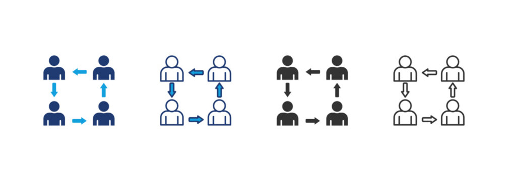 Teamwork Icon Set Multiple Style Collection