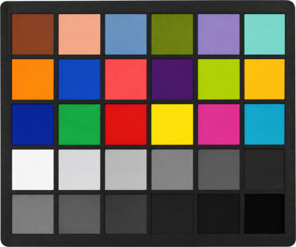 Professional color checker chart isolated on transparent background