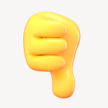3D thumbs down emoji, hand signal