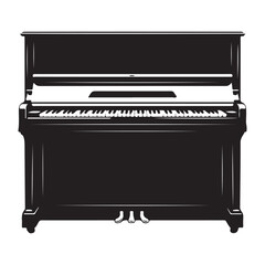 Upright piano vector illustration with keyboard and pedals for musical performance and education © Zulfa