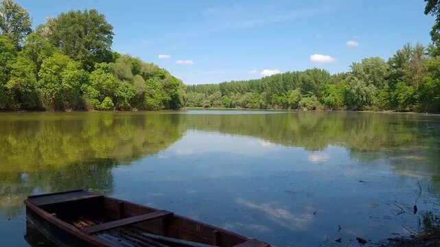 Tisza backwater of Kortv&eacute;lyes in May in Hungary