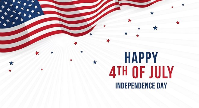 American 4th july independence day celebration patriotic us flag with stars and stripes background