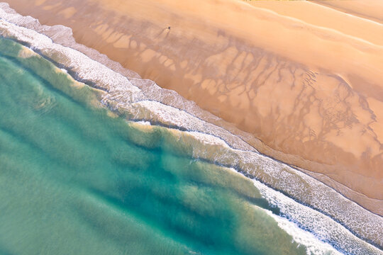 Top down aerial drone view of Godfreys Beach Stanley Tasmania