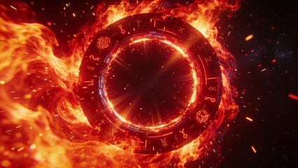 Obraz premium Fiery Red Energy Portal Ring Background