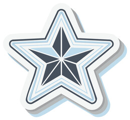 Obraz premium Geometric star emblem with layered edges and shadow effect design