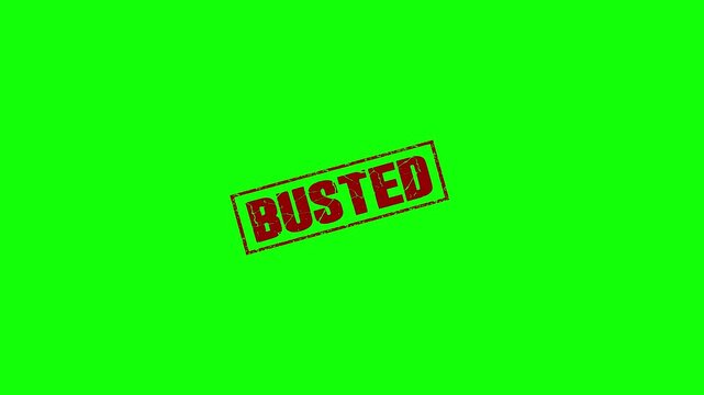Busted grunge red rubber stamp animation,False red square grunge stamp on background.