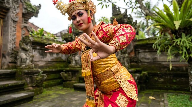Balinese dancer in traditional costume