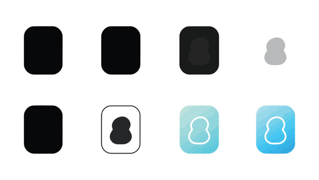 Various user profile icons in different colors and styles on white background