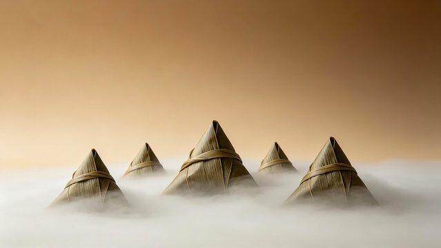Zongzi Mountain Scenery in White Mist
