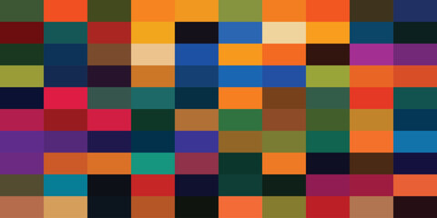 Fototapeta premium Abstract colorful grid pattern vibrant square blocks