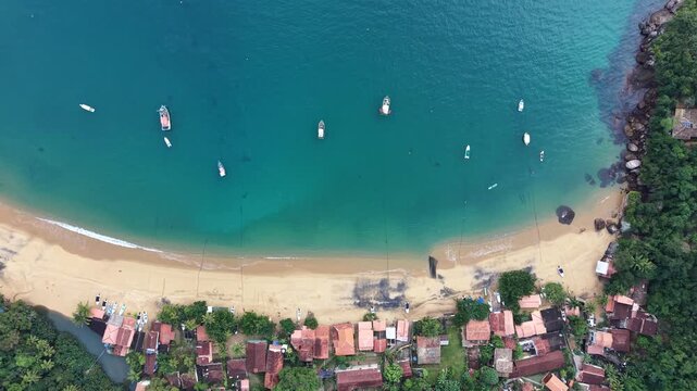 Aerial View of Pouso da Caja&iacute;ba Beach and Atlantic Forest, Brazil | Vista A&eacute;rea da Praia do Pouso da Caja&iacute;ba e Mata Atl&acirc;ntica, Brasil