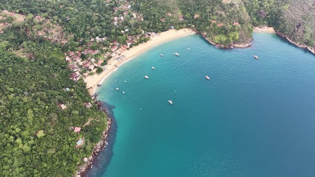 Aerial View of Pouso da Caja&iacute;ba Beach and Atlantic Forest, Brazil | Vista A&eacute;rea da Praia do Pouso da Caja&iacute;ba e Mata Atl&acirc;ntica, Brasil