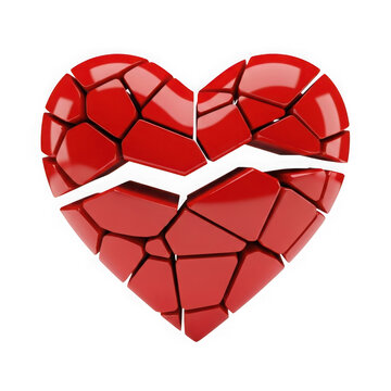 Broken red heart