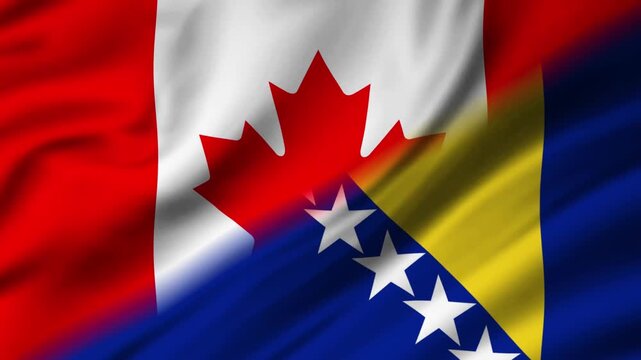 Canada vs Bosnia and Herzegovina flag versus vertical layout loop