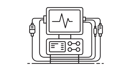 Fototapeta premium A line drawing of a medical device with a heart rate monitor