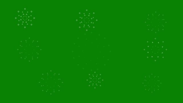 Fireworks circle blast in celebration projects and promotional visuals,Circle firework display animation over a solid green background.circle burst motion graphics in after effects pop up, 4k video\