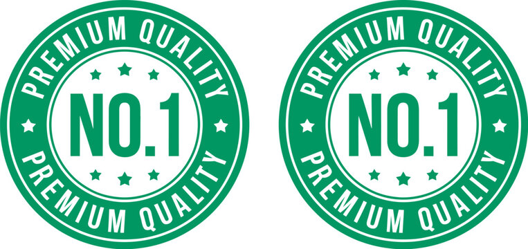 No 1 premium quality logo stamp green star quality emblem professional vector design for branding labels banners and marketing graphics representing excellence certification and trusted product