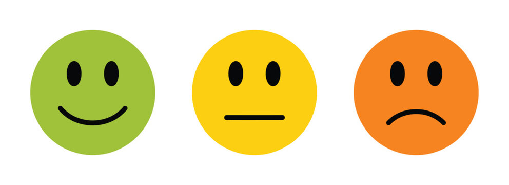 smiley face icon collection, emoji style emotion set, user feedback and mood symbols, simple flat vector design pack with varied expressions.