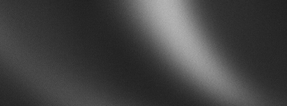 Minimalist abstract background with grainy texture and soft white glowing light beam against dark neutral gray surface for professional design work.