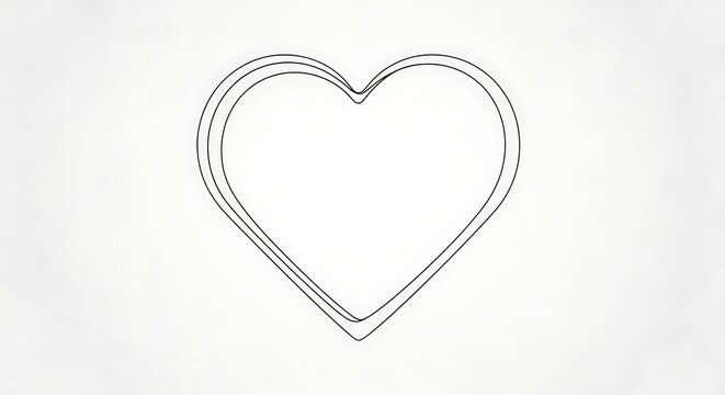 Minimalist heart shaped infinity symbol line drawing.