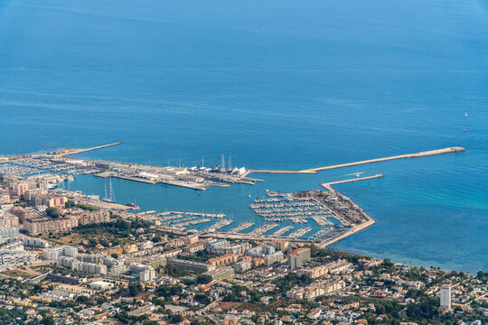 Aerial view to D&eacute;nia's port, Comunidad Valenciana, Spain.