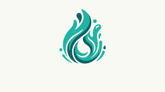Abstract artistic water splash icon with dynamic fluid motion and creative design elements