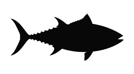 Fototapeta premium Fish Silhouette On White Background A Simple Marine Creature Shape