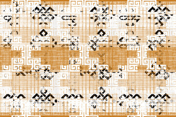 Fototapeta premium modern geometric chevron and hexagonal with flowers stripe pattern design in vector