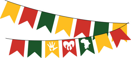 Obraz premium Emancipation Day Celebration Bunting Flags in Pan African Colors