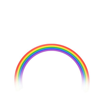 Vibrant rainbow arc graphic element isolated on transparent background