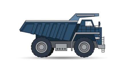 Fototapeta premium Heavy Duty Mining Dump Truck Illustration.