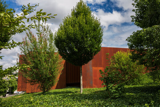 05-07-2023-Rodez, France. Soulages museum, RCR Arquitectes, is built on the Foirail plateau, at the gates of the historic center of Rodez and the Notre-Dame cathedral.