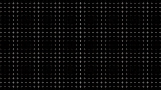 Digital Black Grid Pattern with Plus Signs Motion Background